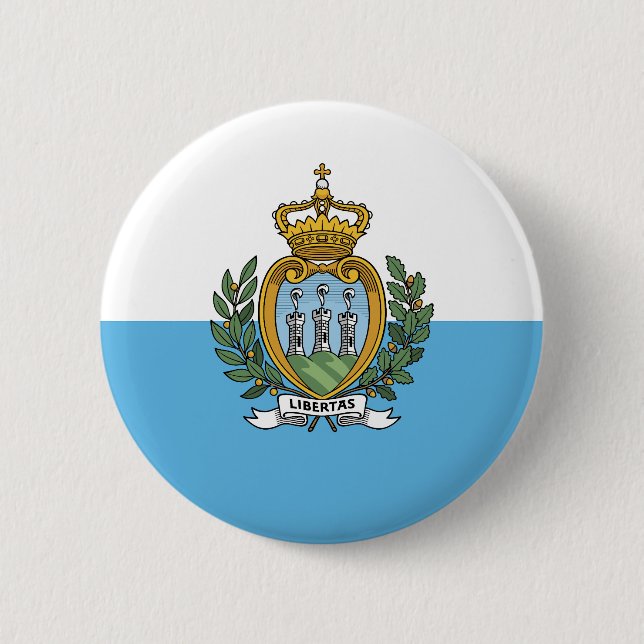 San Marino Flag 2 Inch Round Button (Front)