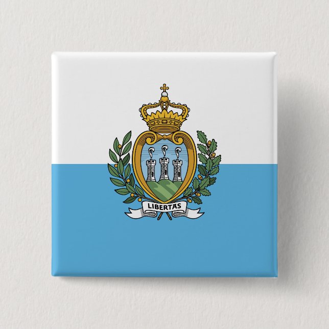 San Marino Flag 2 Inch Square Button (Front)