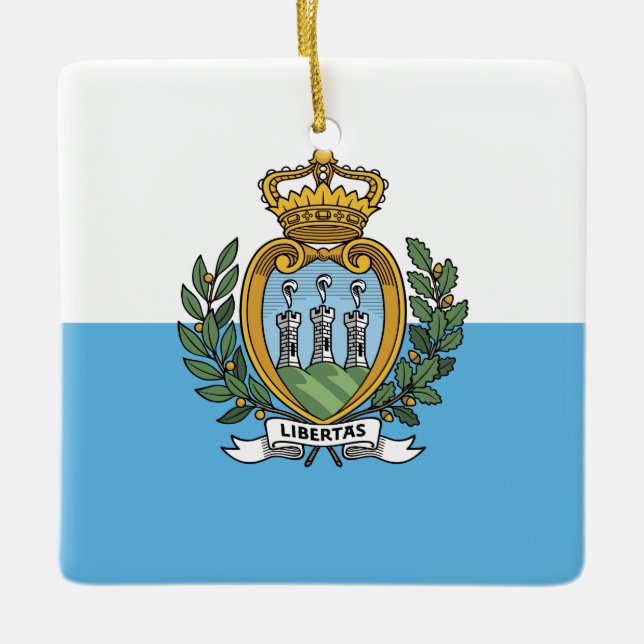 San Marino Flag Ceramic Ornament (Front)