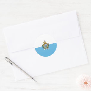 San-Marino flag Classic Round Sticker