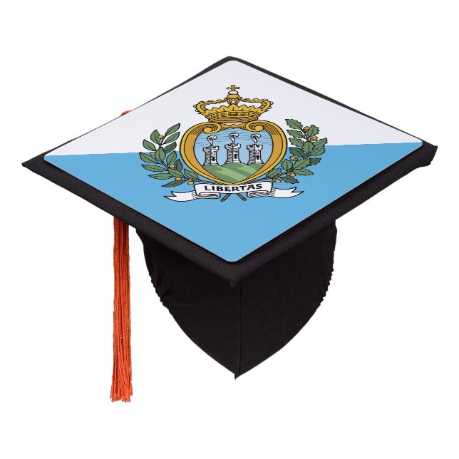 San Marino Flag Graduation Cap Topper (Angled)