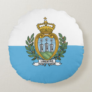 San Marino Flag Round Pillow