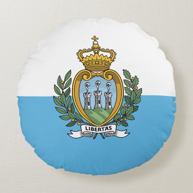 San Marino Flag Round Pillow (Front)