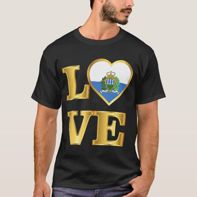 San Marino Flag Sammarinese Pride and Love T-Shirt (Front)