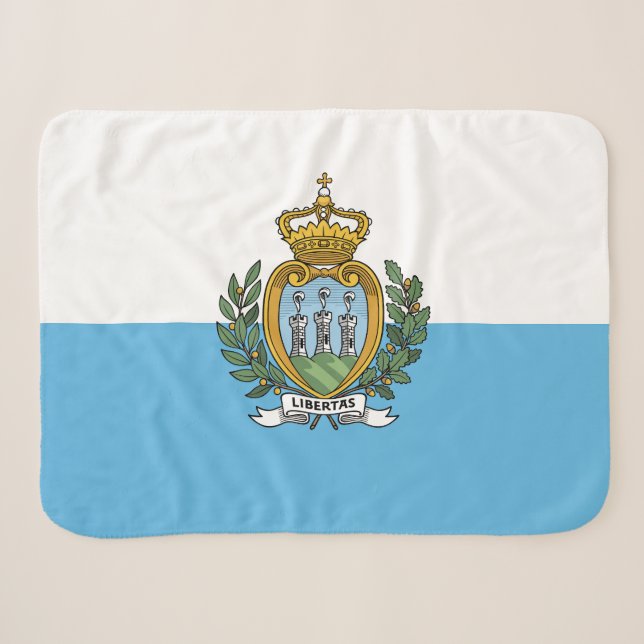 San Marino Flag Sherpa Blanket (Front (Horizontal))