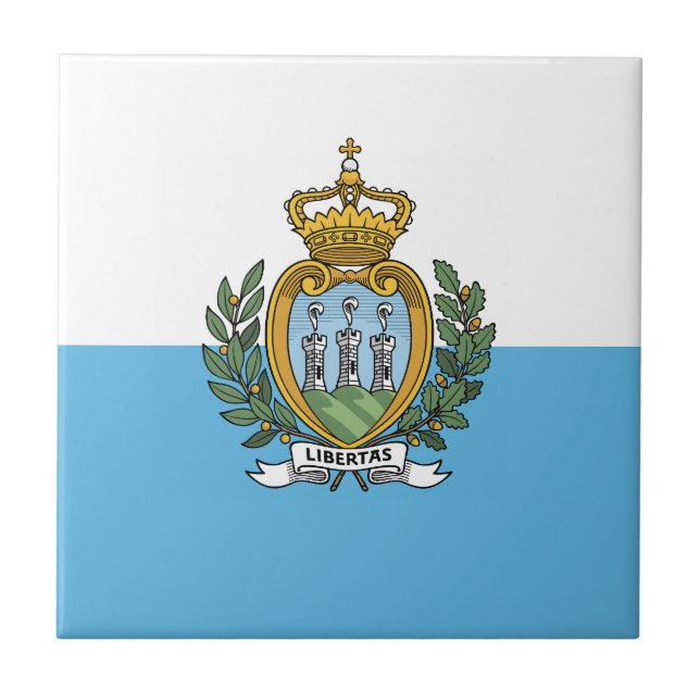 San Marino Flag Tile (Front)