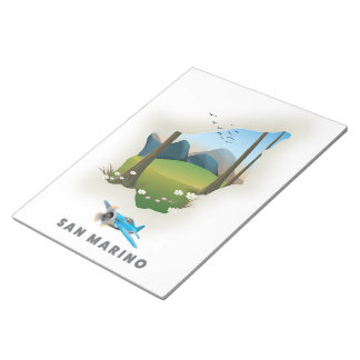 San Marino Illustrated travel poster. Notepad