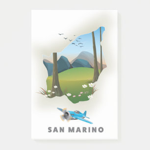 San Marino Illustrated travel poster. Post-it Notes
