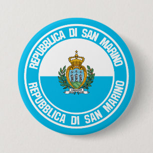 San Marino Round Emblem 3 Inch Round Button