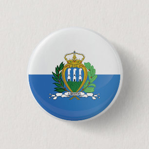 San Marino  Round Icon Flag 1 Inch Round Button