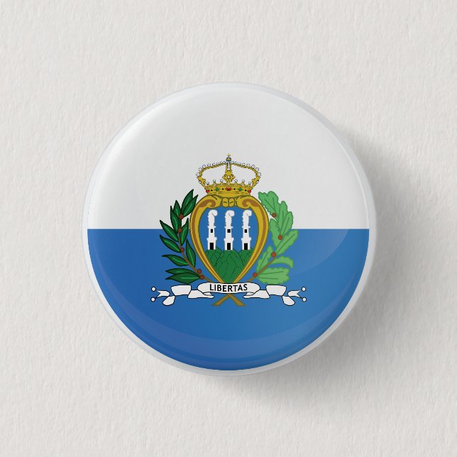 San Marino  Round Icon Flag 1 Inch Round Button (Front)