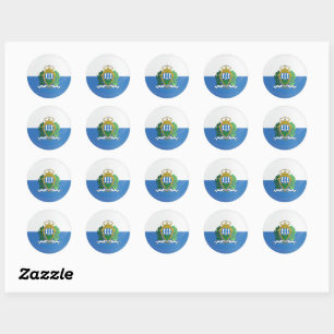 San Marino  Round Icon Flag Classic Round Sticker