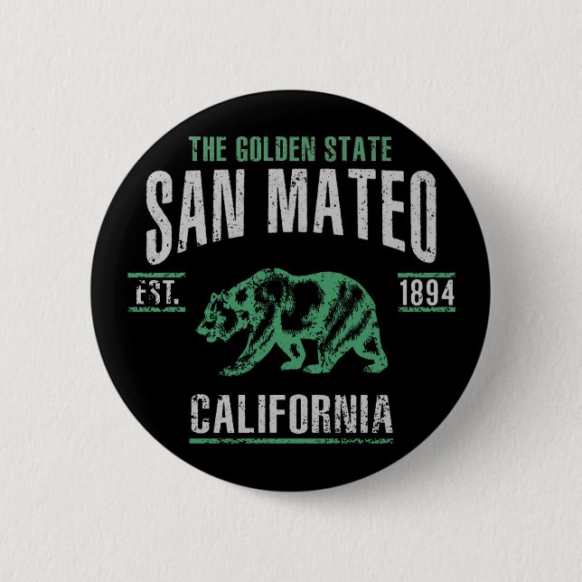 San Mateo 2 Inch Round Button (Front)