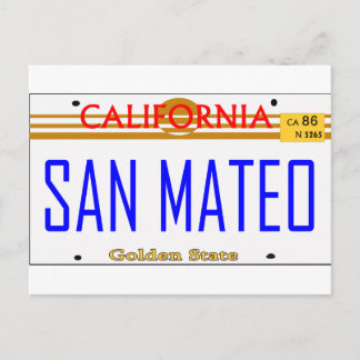 San Mateo,Ca Lincense -- T-Shirt Postcard