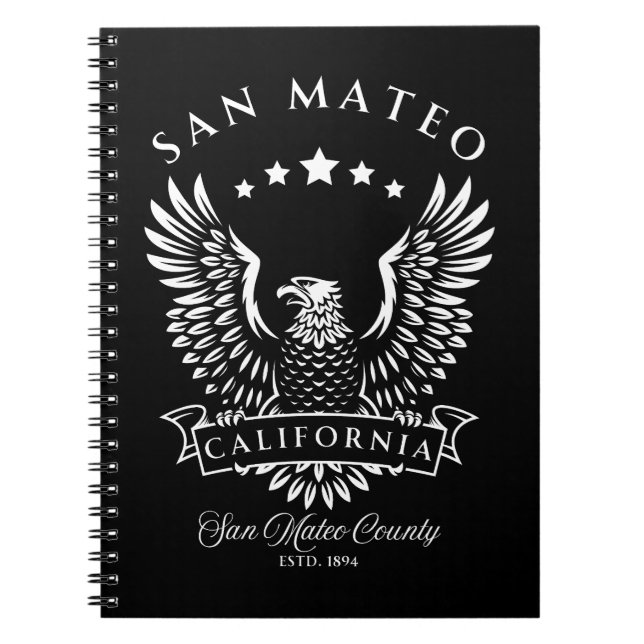 San Mateo California Vintage Eagle Notebook (Front)
