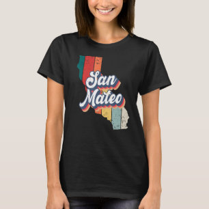 San Mateo City Retro Vintage Hometown California T-Shirt