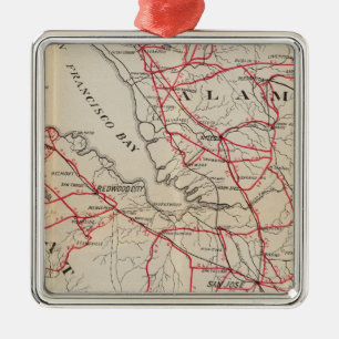 San Mateo, Santa Cruz, Santa Clara, Alameda Metal Ornament