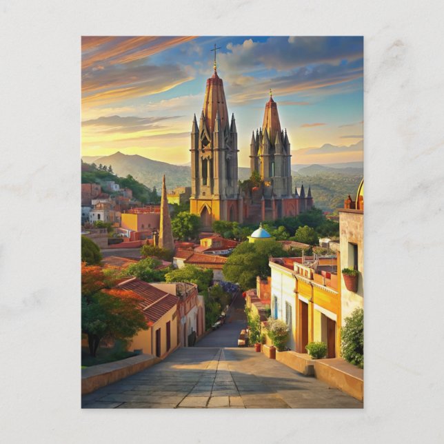 San Miguel de Allende Mexico Street Postcard (Front)