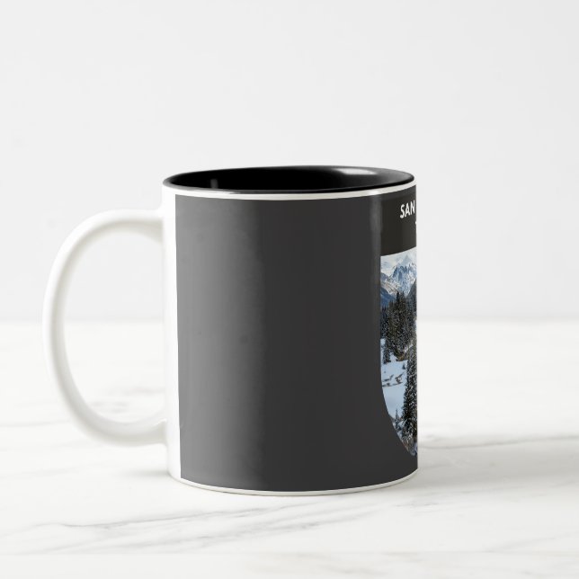 San Miguel River - Telluride  Two-Tone Coffee Mug (Left)