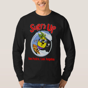 San Pedro Beach Surf For Kids Pineapple Surfing On T-Shirt