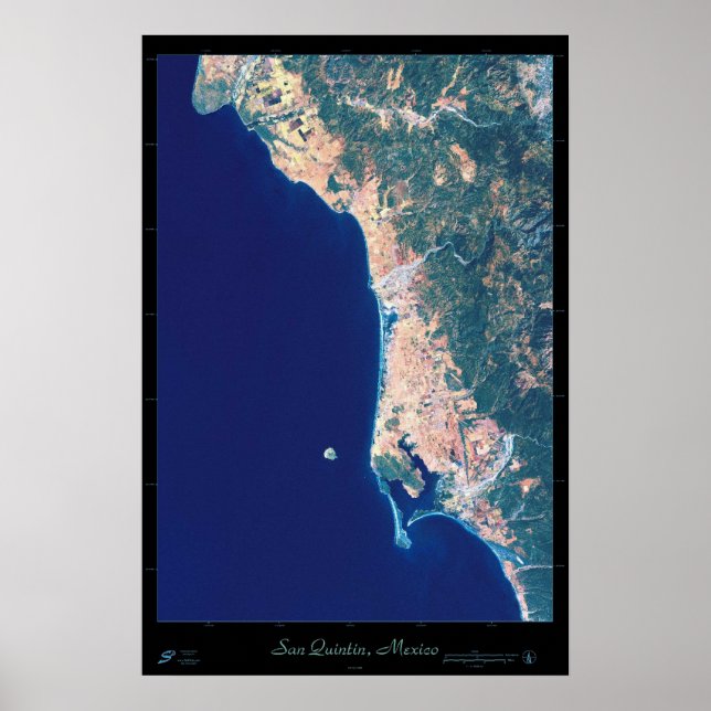 San Quintin, Basse Californie affiche satellite (Devant)