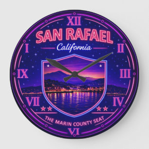 San Rafael California Waterfront Large Clock