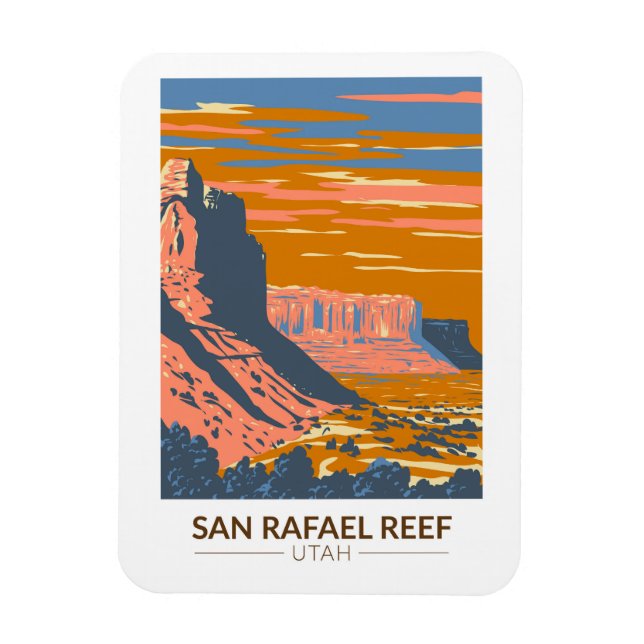San Rafael Reef Utah Travel Art Vintage Magnet (Vertical)