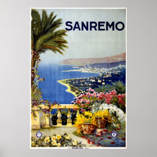 San Remo Italian Mediterranean Travel Poster 1920
