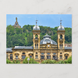 San Sebastian. A view of the statue of Christ. Postcard