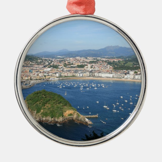 San Sebastian Basque Country Spain scenic view Metal Ornament (Front)