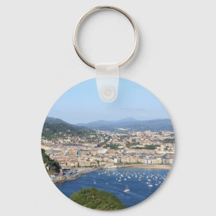 San Sebastian beautiful scenic coastline Keychain