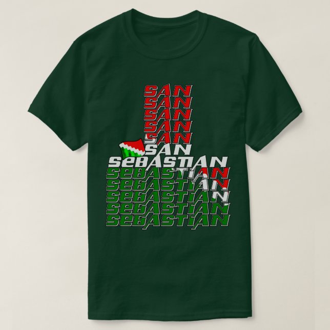 San Sebastian Cascade text 3 T-Shirt (Design Front)