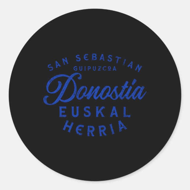 San Sebastian Guipuzcoa Donostia Euskal Herria Bas Classic Round Sticker (Front)