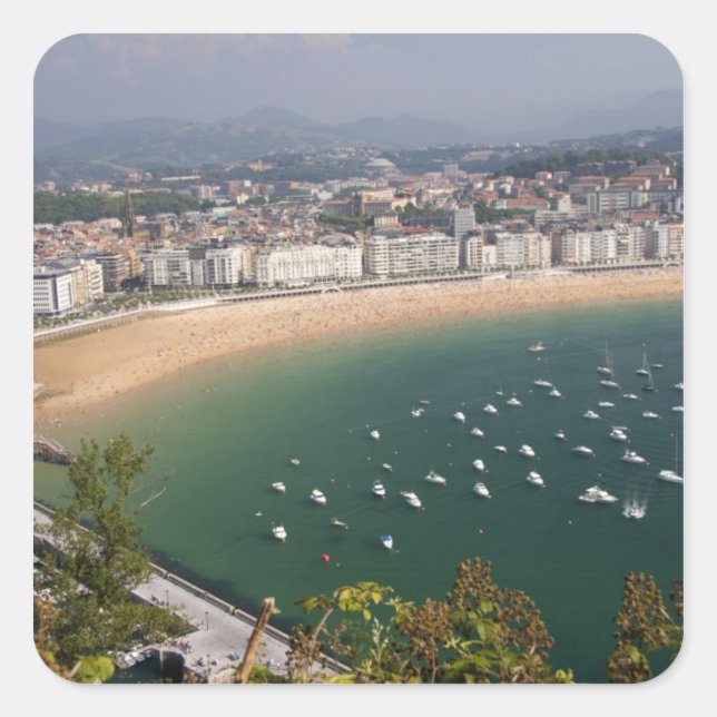 San Sebastian, Spain. The Basque city of San Square Sticker (Front)