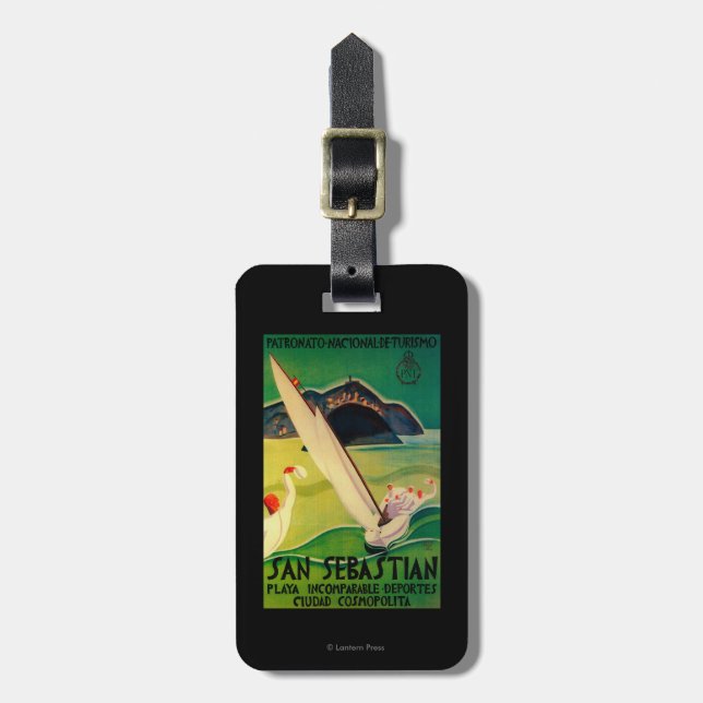 San Sebastian Vintage PosterEurope Luggage Tag (Front Vertical)