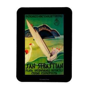 San Sebastian Vintage PosterEurope Magnet