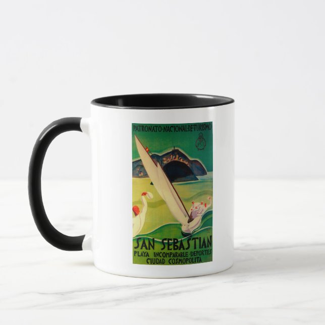 San Sebastian Vintage PosterEurope Mug (Left)