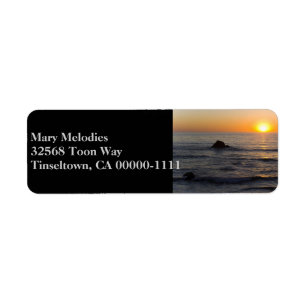 San Simeon Sunset Black Address Label
