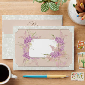 San Telmo Terracotta bow and  Dusty rose bouquet Envelope