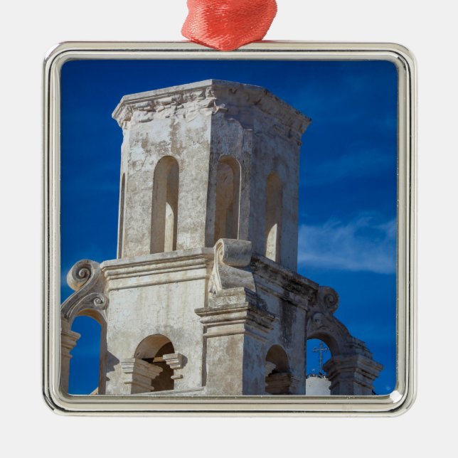 San Xavier del Bac Mission Tower in Tucson Metal Ornament (Front)