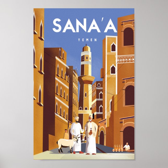 Sanaa Yemen travel poster  (Front)