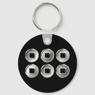 Sanada Clan Kamon Silver Chrome Keychain