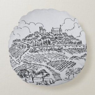 Sancerre Vineyards Loire Valley, France Round Pillow