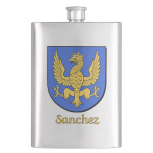 Sanchez Heraldic Shield Hip Flask