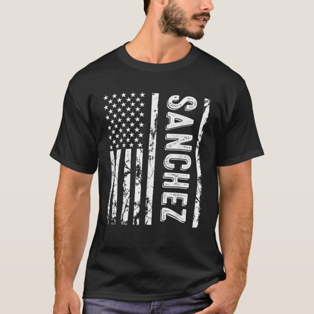 Sanchez Last Name Funny Surname Team Sanchez Famil T-Shirt (Front)
