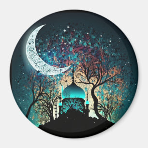 Sanctuaire Lune islamique Masjid Frigo Magnet