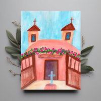 Sanctuario de Chimayo Watercolor New Mexico CUSTOM