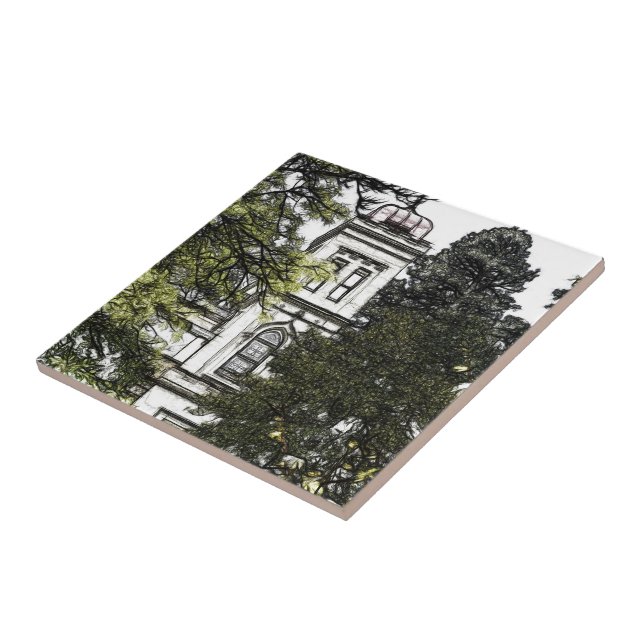 Sanctuary Amongst the Trees Ceramic Tile (Side)