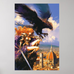 Sanctuary of the Griffin Rider Fantasy Florence Poster