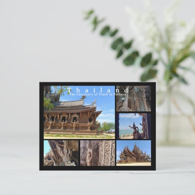 Sanctuary of Truth, Pattaya, Thailand Postcard (Standing Front)